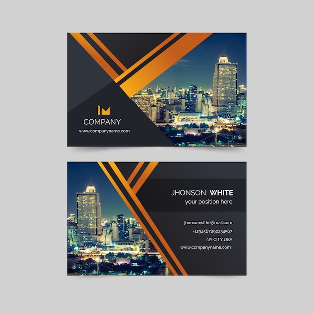 Abstract business card template with photo