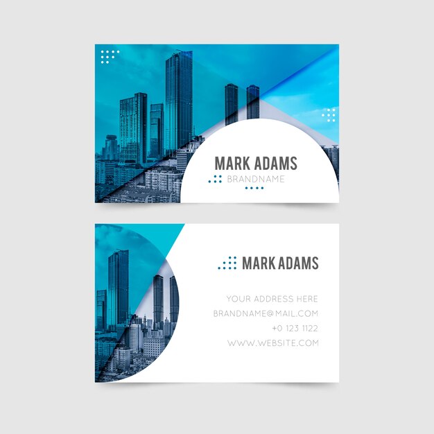 Abstract business card template with photo