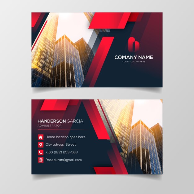 Abstract business card template with photo