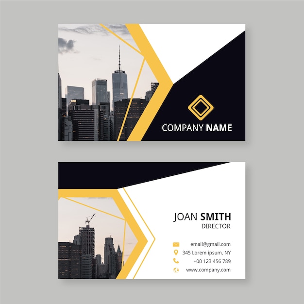 Abstract business card template with photo