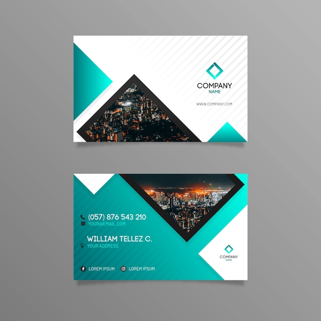 Abstract business card template with photo