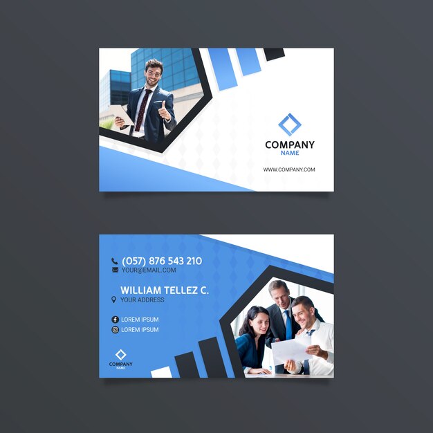 Abstract business card template with photo