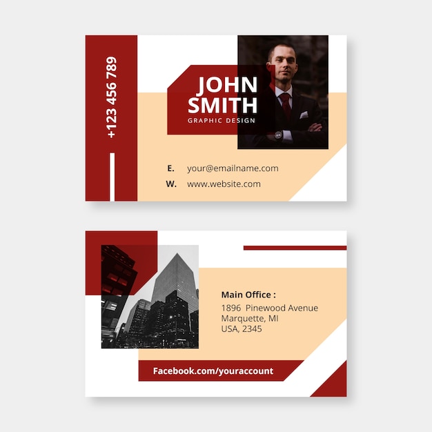 Abstract business card template with photo