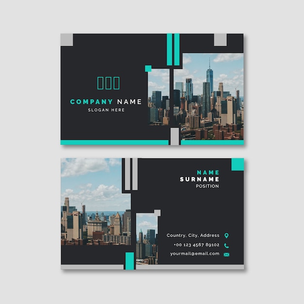 Abstract business card template with photo