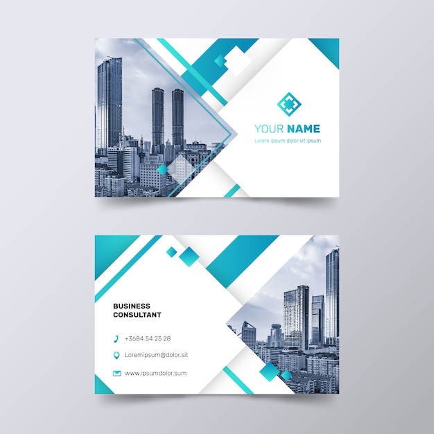 Abstract business card template with photo