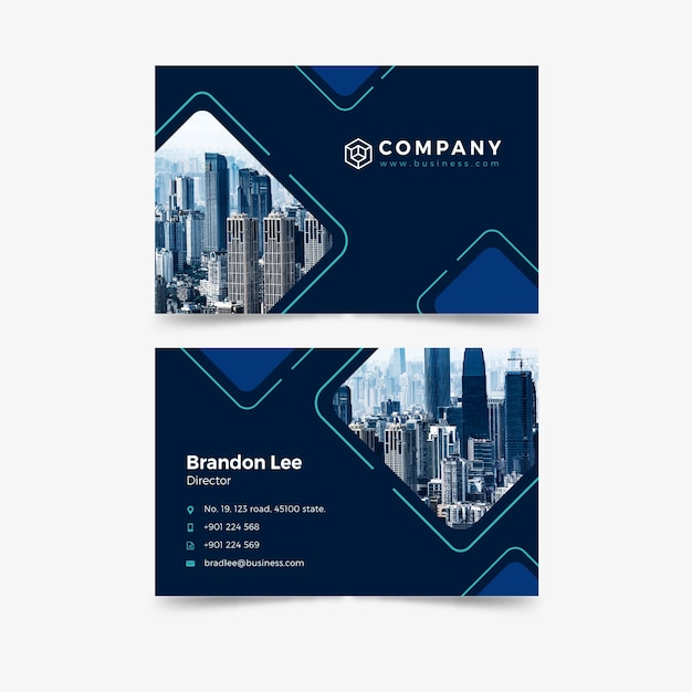 Abstract business card template with photo