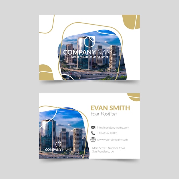 Abstract business card template with photo