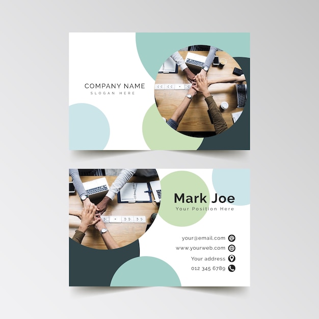 Abstract business card template with photo