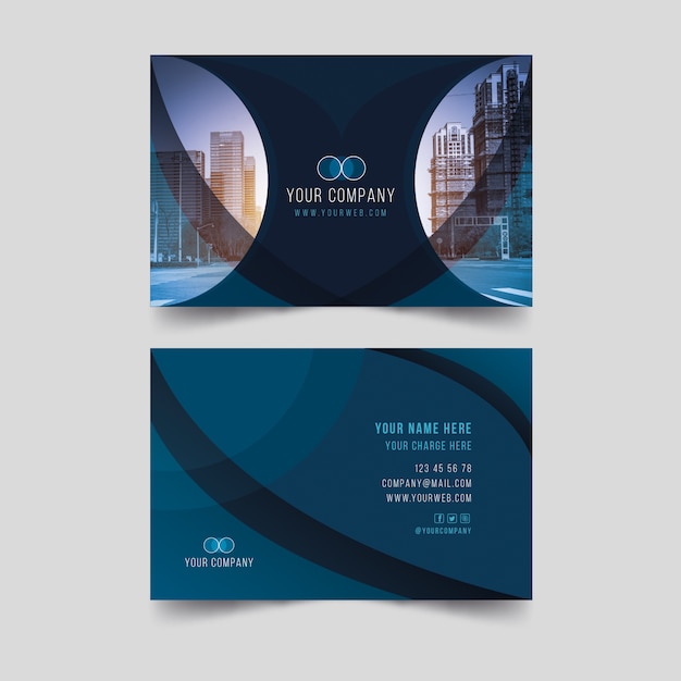 Abstract business card template with photo