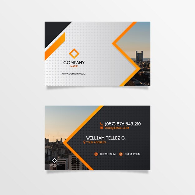 Abstract business card template with photo