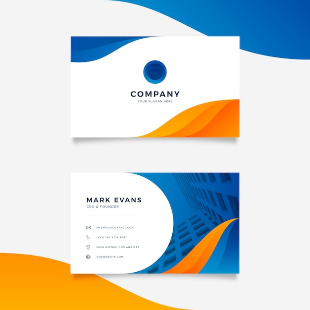 Abstract business card template with photo