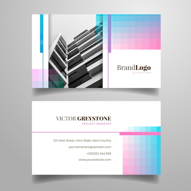 Abstract business card template with photo