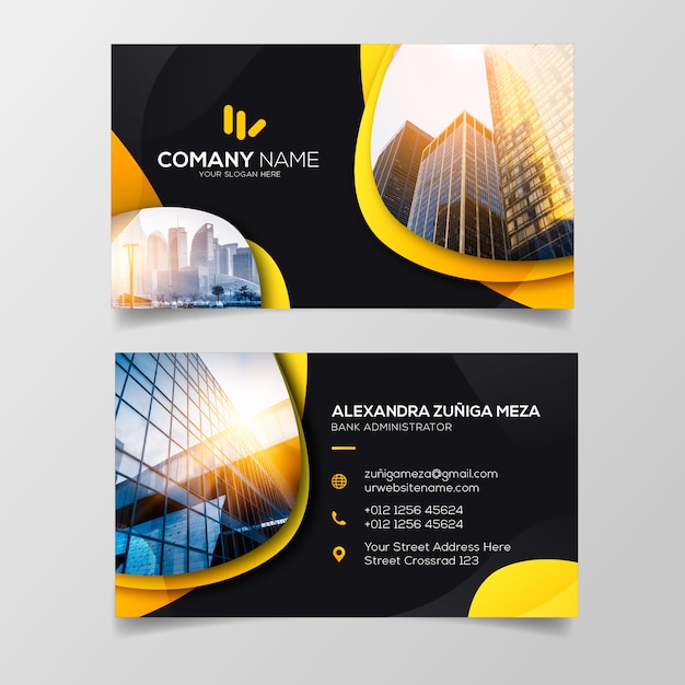 Abstract business card template with photo