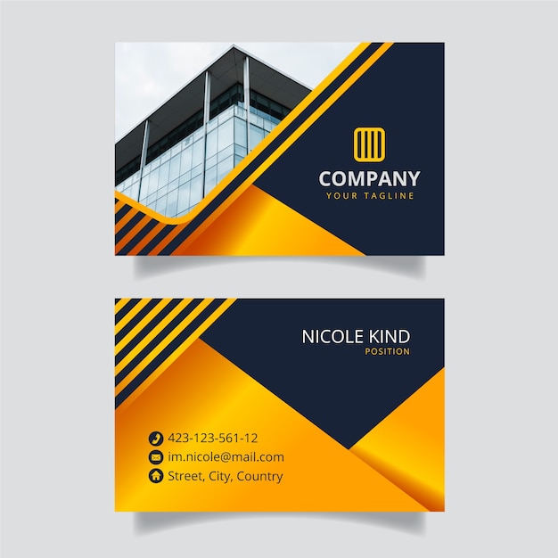 Abstract business card template with photo