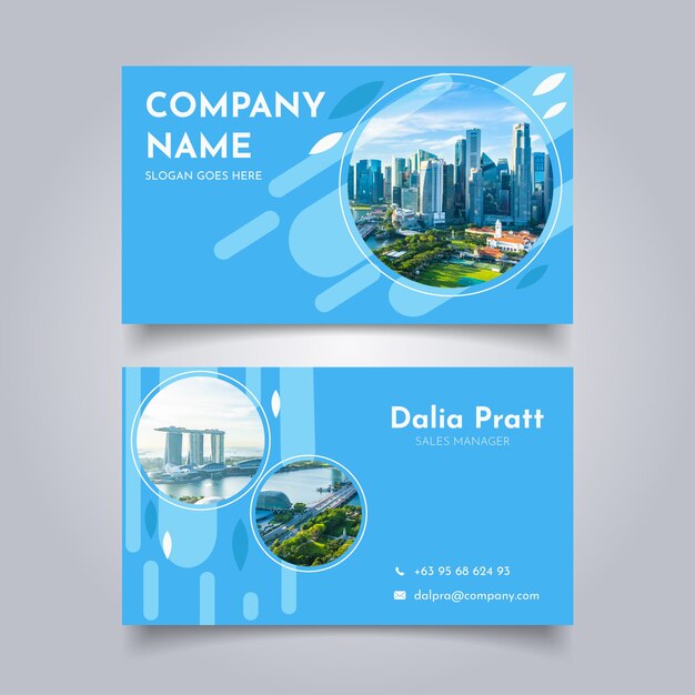 Abstract business card template with photo