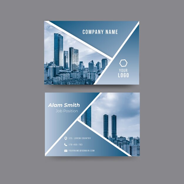 Abstract business card template with photo