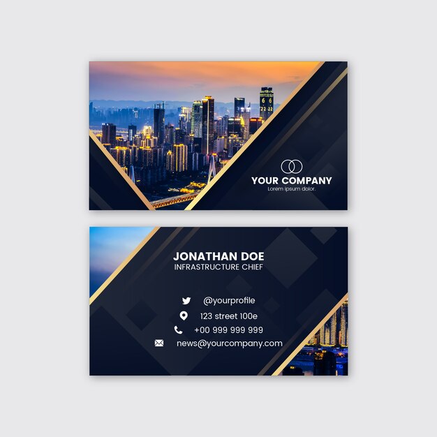 Abstract business card template with photo