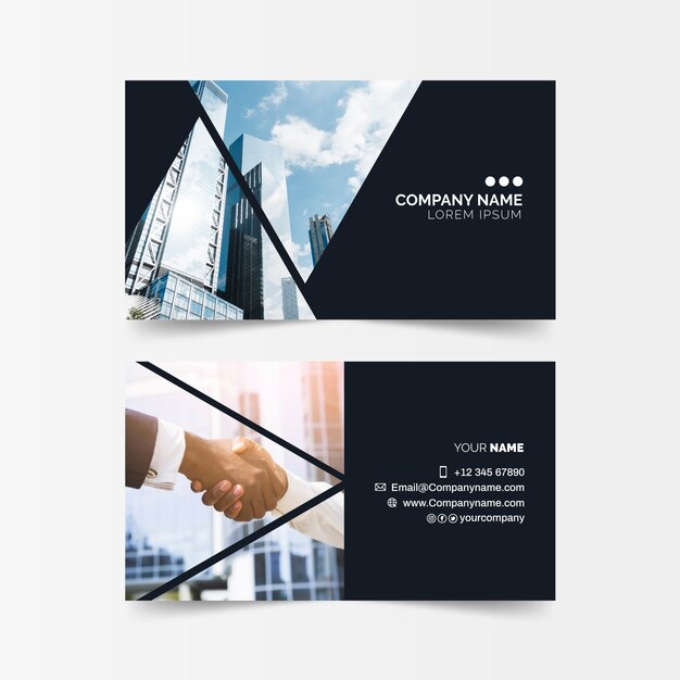 Abstract business card template with photo