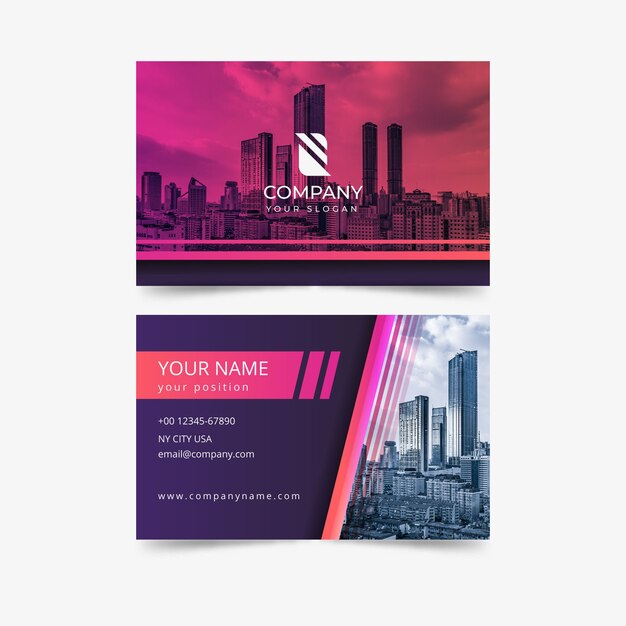 Abstract business card template with photo