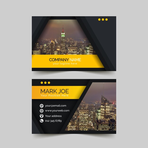 Abstract business card template with photo