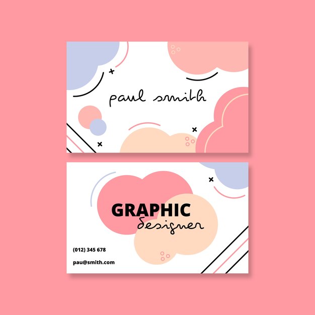 Abstract business card template with stains