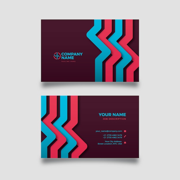 Free Vector abstract business card with colourful shapes