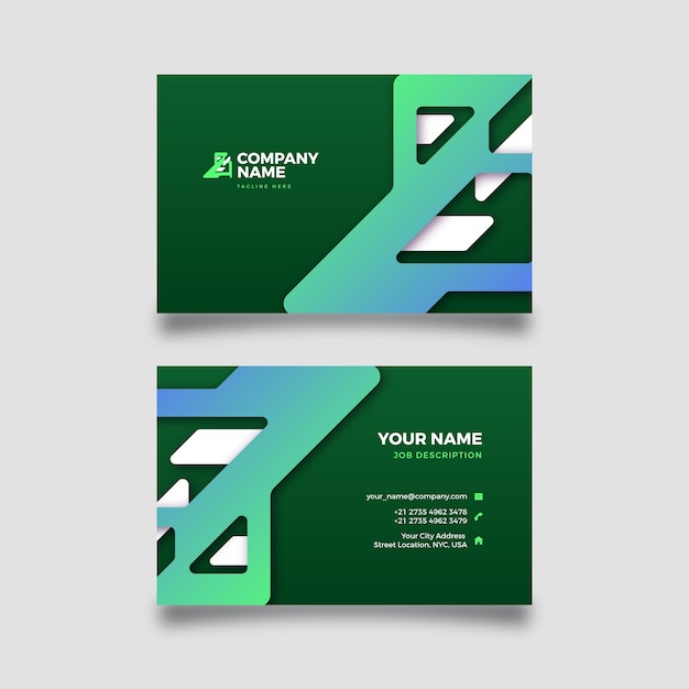 Free Vector abstract business card with gradient shapes