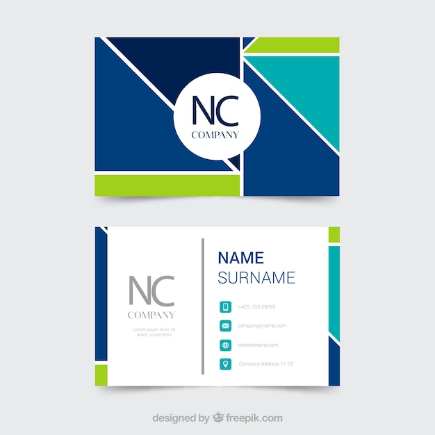 Abstract business card with green details