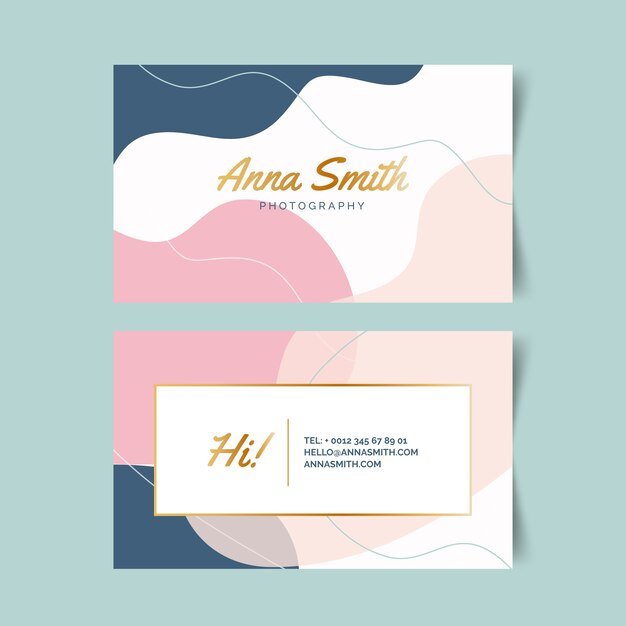 Abstract business card with pastel-colored stains