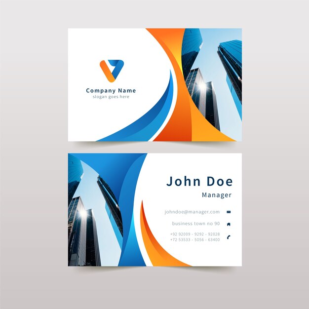 Abstract business card with photo template