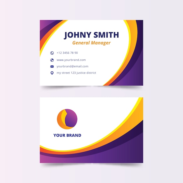 Abstract business card with waves