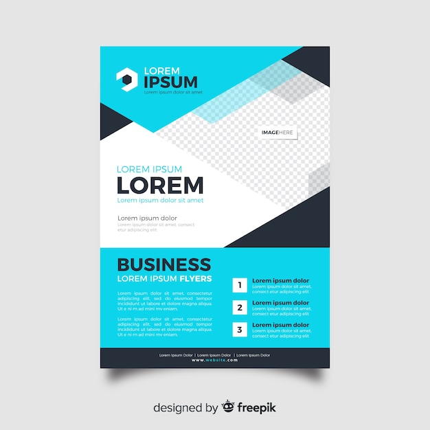 Abstract business flyer template in blue shades