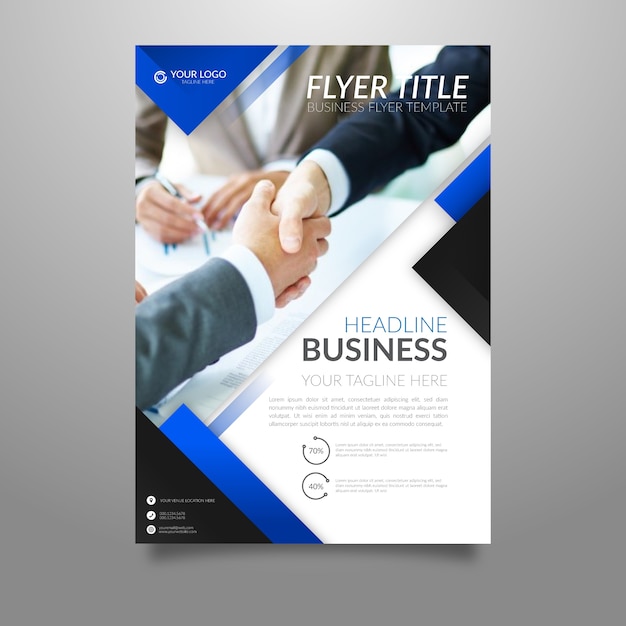 Abstract business flyer template with picture