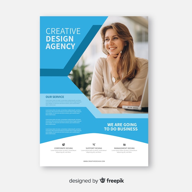 Abstract business flyer with business woman