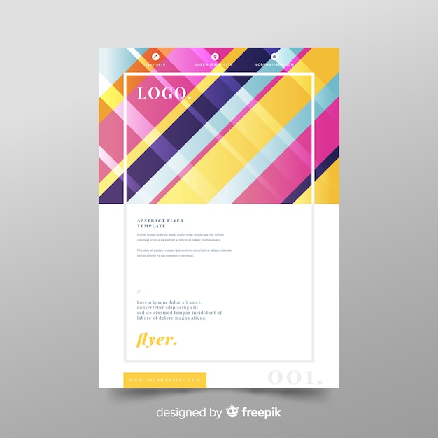 Free Vector abstract business flyer with colorful style