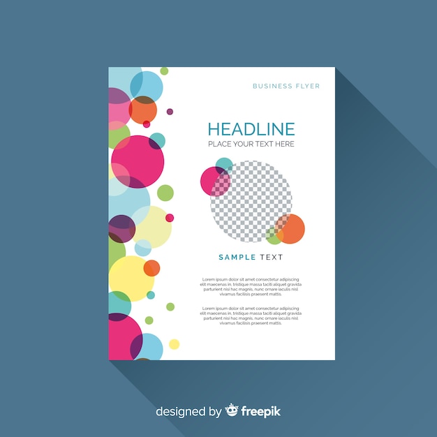 Free Vector abstract business flyer with colorful style