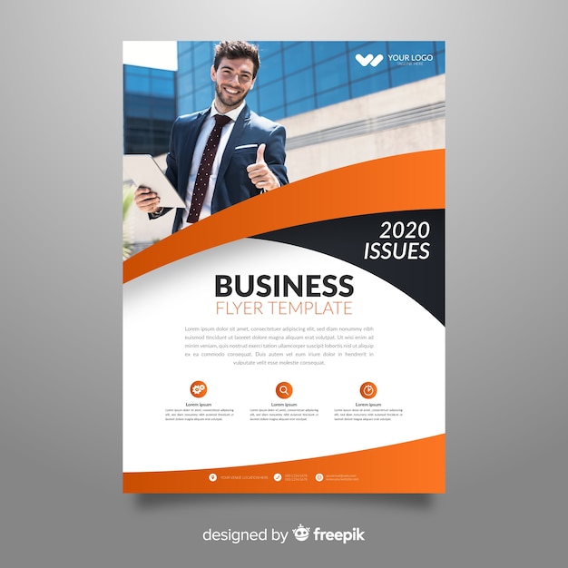 Abstract business flyer with image template