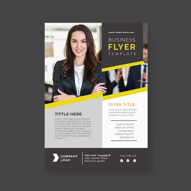 Abstract business flyer with image