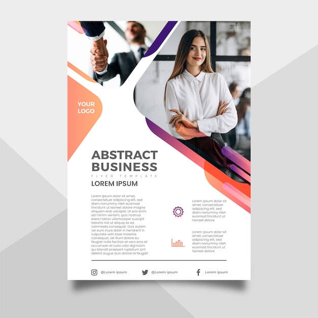 Abstract business flyer with image