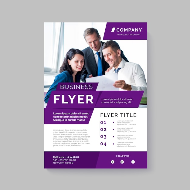 Abstract business flyer with image