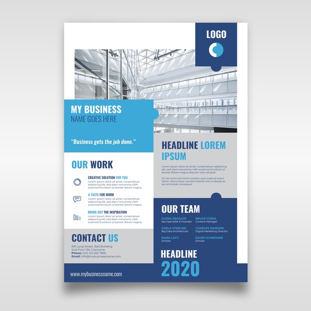 Abstract business flyer with image