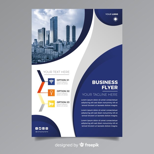 Abstract business flyer with photo