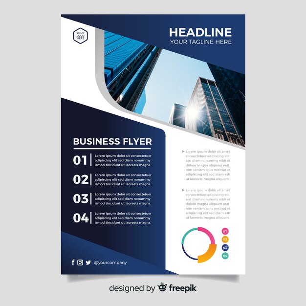 Abstract business flyer with photo