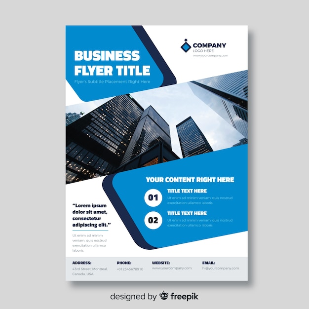 Abstract business flyer with photo