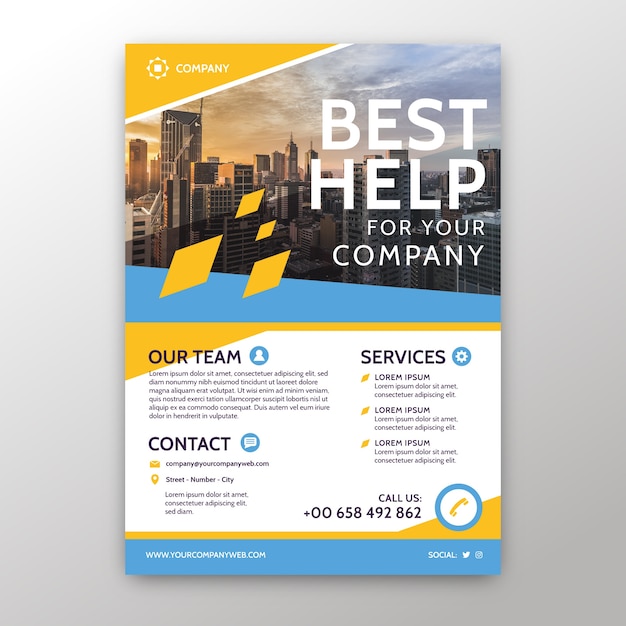 Abstract business flyer with photo