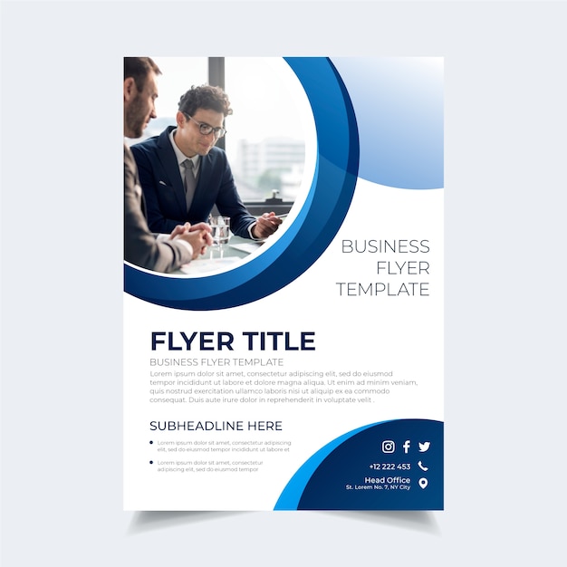 Abstract business flyer with photo