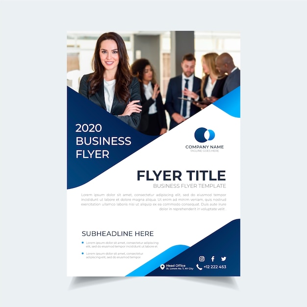 Abstract business flyer with photo