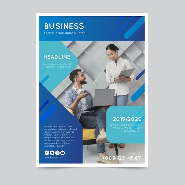 Abstract business flyer with photo