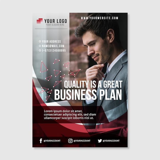 Abstract business flyer with photo