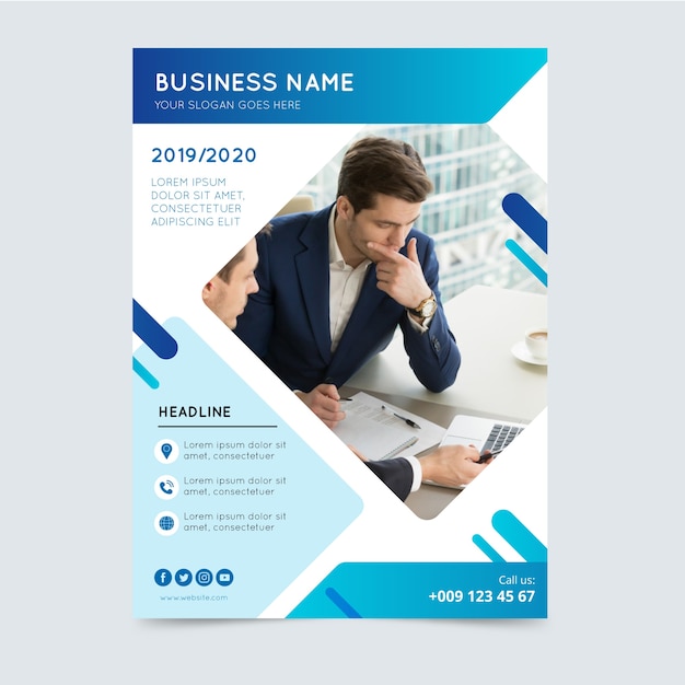 Abstract business flyer with photo